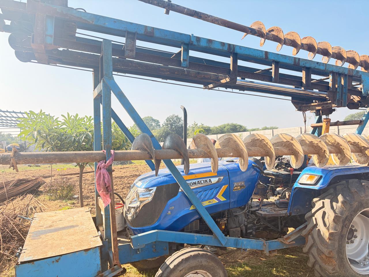 Tractor piling work in Ahmedabad, Gujarat - Professional pile driving services